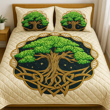 Ancient Roots 3-Piece Quilted Bedding Set NCU0NT7734