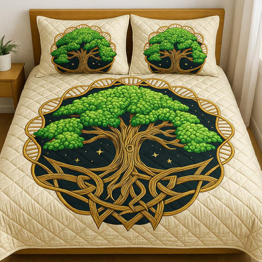 Ancient Roots 3-Piece Quilted Bedding Set NCU0NT7734