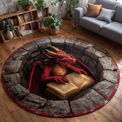 Ancient Scholar Dragon Round Carpet NCU0HH1911
