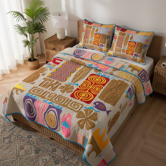 Ancient Totem 3-Piece Quilted Bedding Set NCU0PT11700