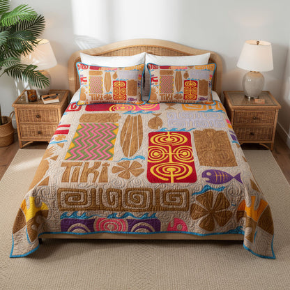 Ancient Totem 3-Piece Quilted Bedding Set NCU0PT11700