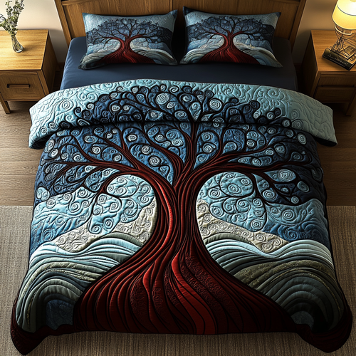 Ancient Tree 3-Piece Quilted Bedding Set NCU0DK7716