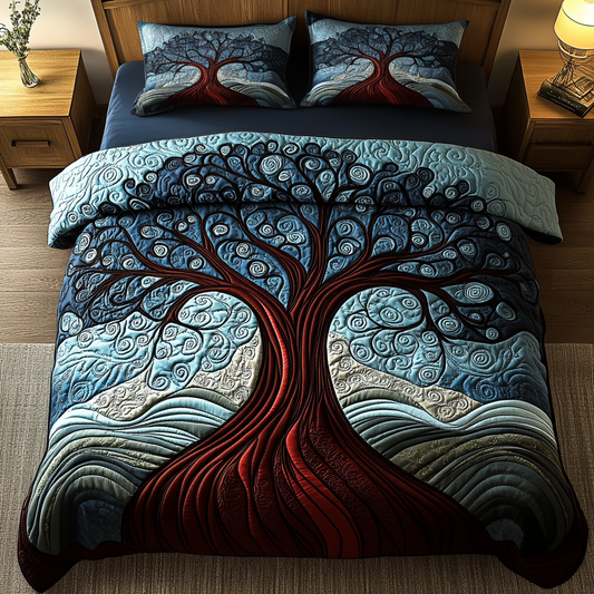 Ancient Tree 3-Piece Quilted Bedding Set NCU0DK7716