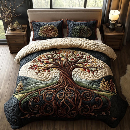 Ancient Tree 3-Piece Quilted Bedding Set NCU0DV9089