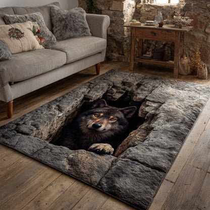 Ancient Wolf Abyss Area Rug NCU0HH1536