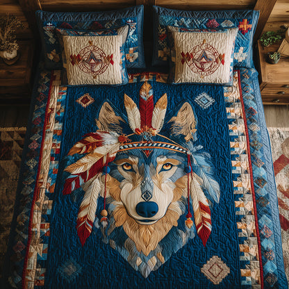 Ancient Wolf Trail 3-Piece Quilted Bedding Set NCU0TH3619