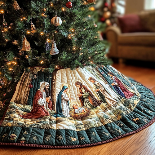 Angel Glow Christmas Quilted Tree Skirt NCU0VH112