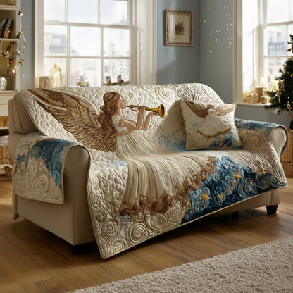 Angel Midnight Snow Quilted Sofa Cover NCU0HH1034