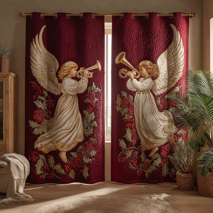 Angel Ruby Trumpet Quilted Curtains NCU0HH1053