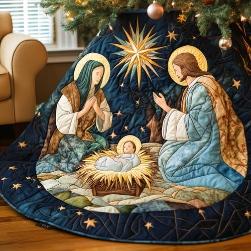 Angelic Grace Quilted Christmas Tree Skirt NCU0PT1255