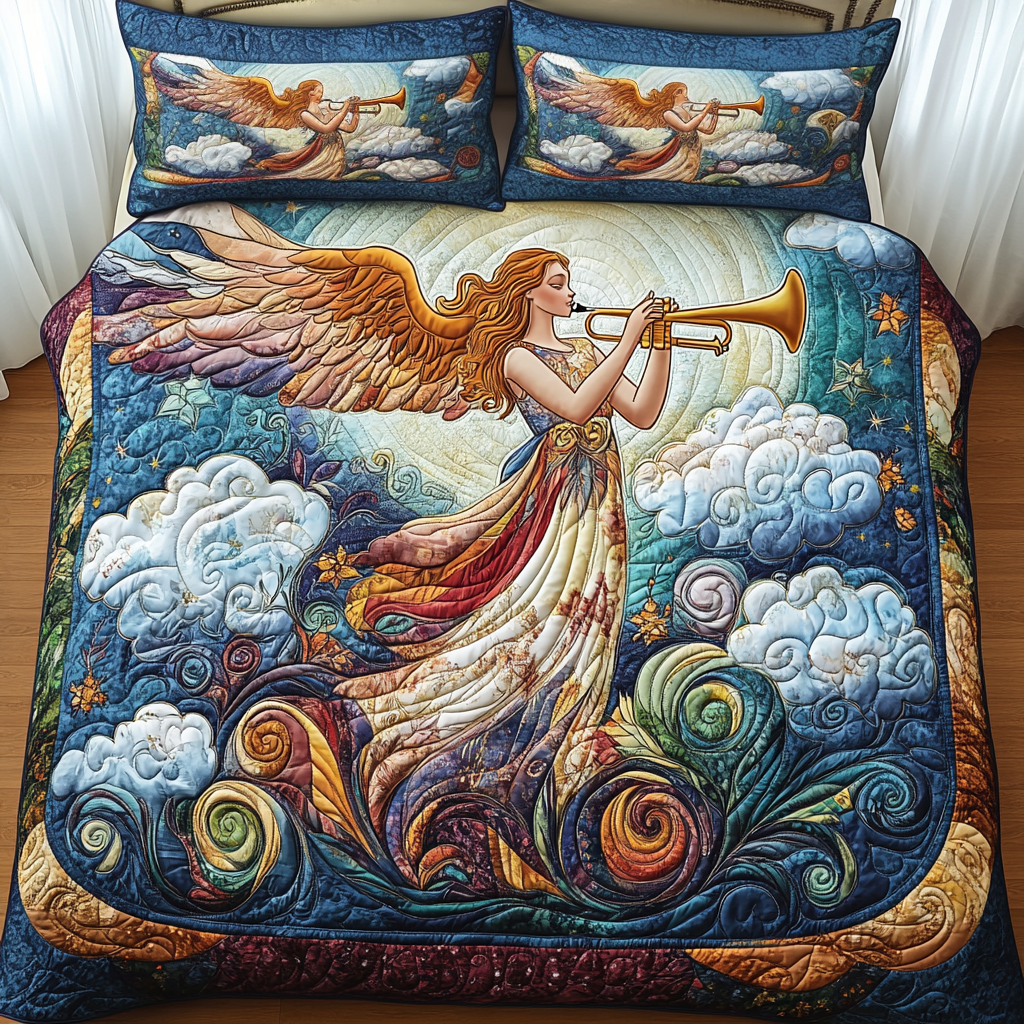 Angelic Melody 3-Piece Quilted Bedding Set NCU0TL2151