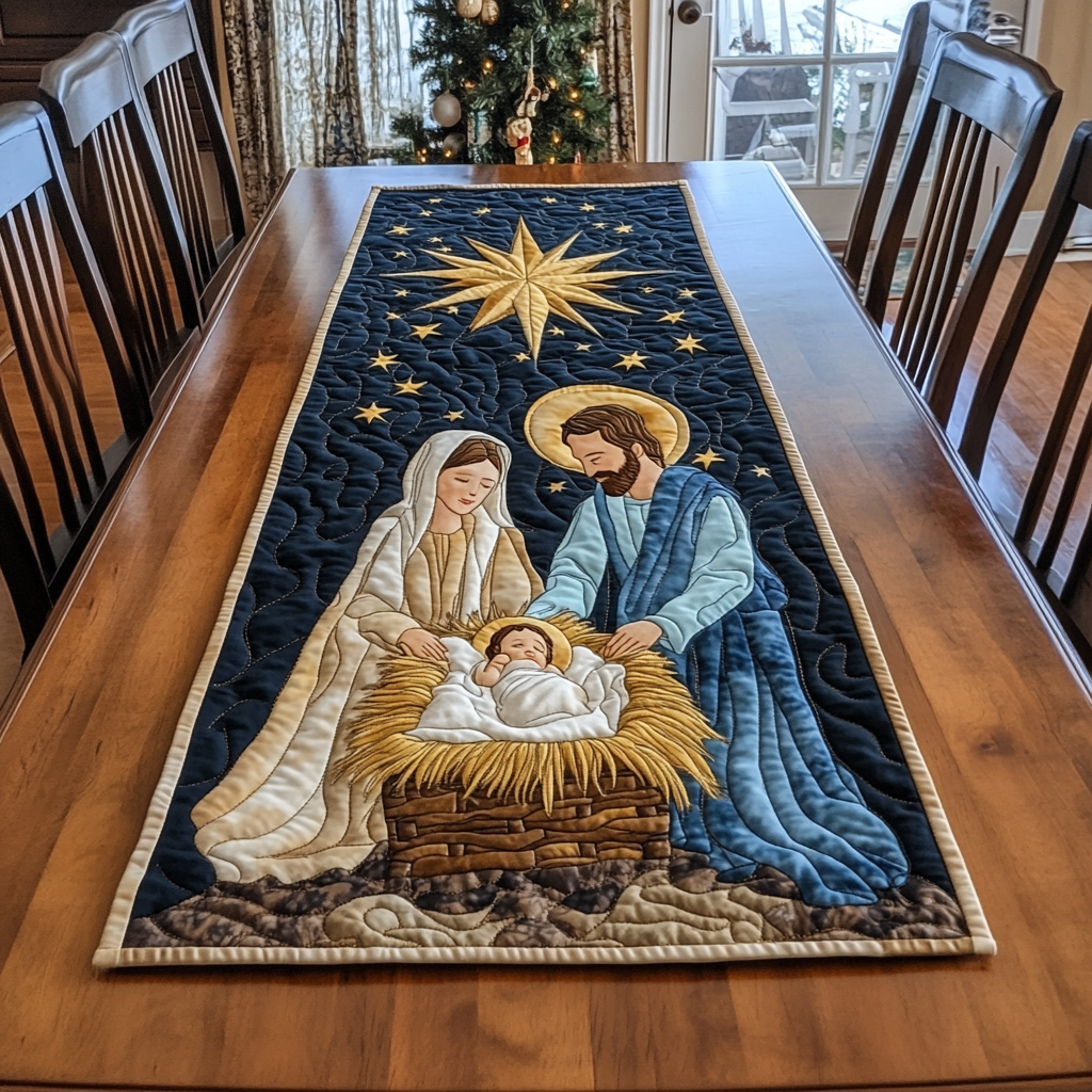 Nativity Quilted Table Runner NCU0VT314