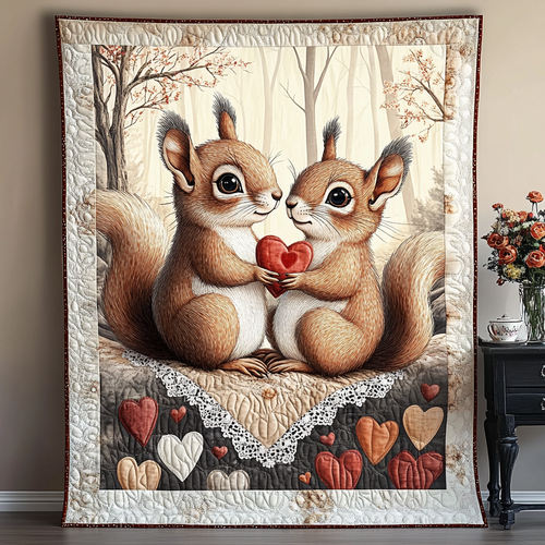 Animal Love Story Quilted Blanket NCU0TL2413