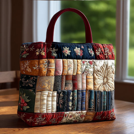 Antique Book Bound Quilted Tote Bag NCU0PT8131