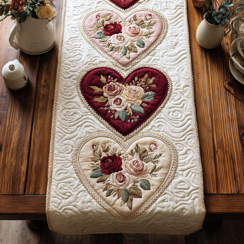 Antique Rose Quilted Table Runner NCU0TV1470