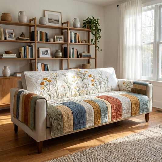 Antique Tomes Quilted Sofa Cover NCU0DK12159