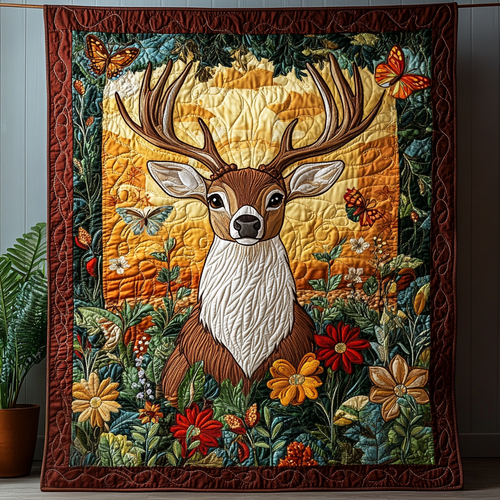 Antler Charm Quilted Blanket NCU0DV3163