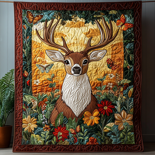 Antler Charm Quilted Blanket NCU0DV3163