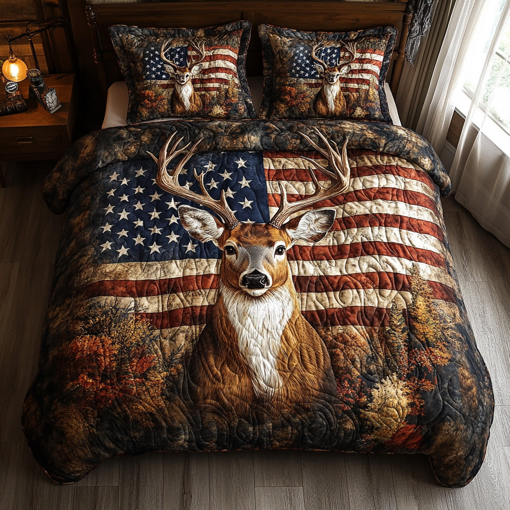 Antler Grove 3-Piece Quilted Bedding Set NCU0DV6938