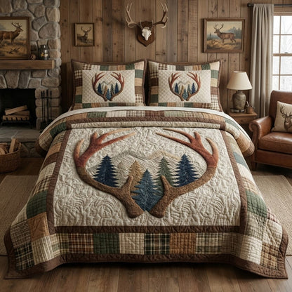 Antler Horizon 3-Piece Quilted Bedding Set NCU0VL3417