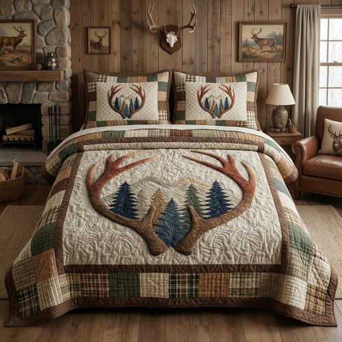 Antler Horizon 3-Piece Quilted Bedding Set NCU0VL3417