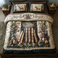 Antlered Library Elegance 3-Piece Quilted Bedding Set NCU0PT4985