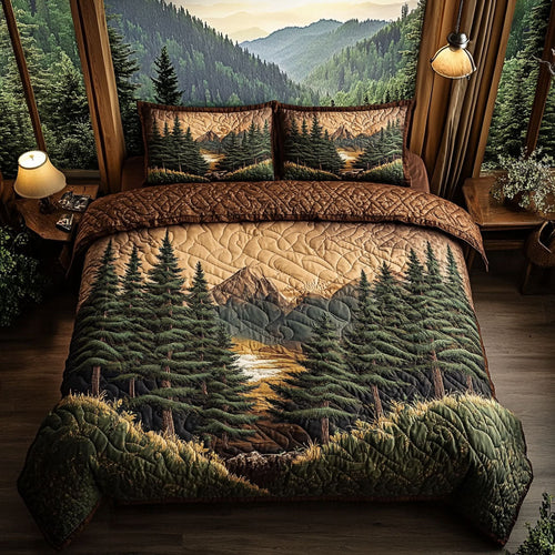 Appalachian Serenity 3-Piece Quilted Bedding Set NCU0PT6586