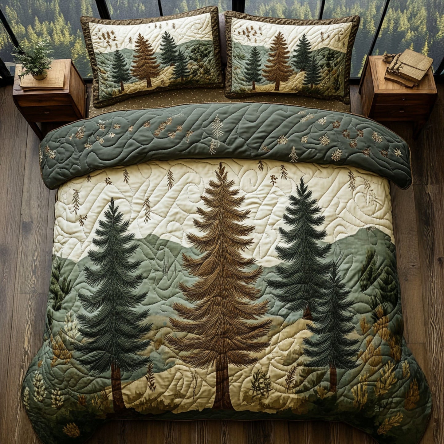Appalachian Whisper 3-Piece Quilted Bedding Set NCU0PT6587