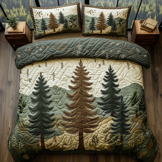 Appalachian Whisper 3-Piece Quilted Bedding Set NCU0PT6587