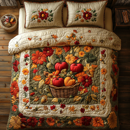 Apple Meadow 3-Piece Quilted Bedding Set NCU0DK9456