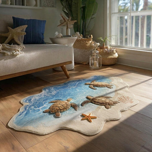 Aqua Paradise Custom Shape Area Rug NCU0DV9645