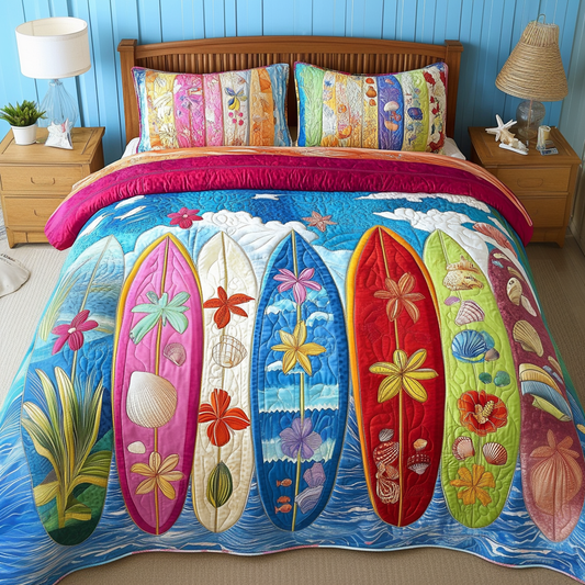 Aqua Bliss 3-Piece Quilted Bedding Set NCU0VL2359