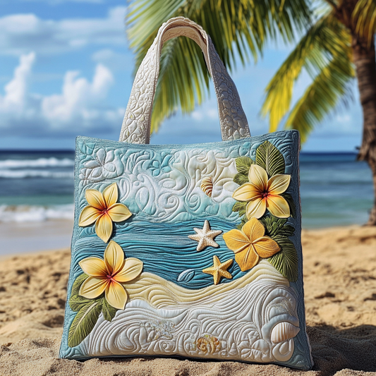 Aqua Bloom Quilted Tote Bag NCU0VL2689