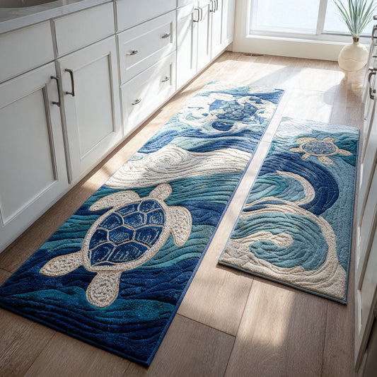 Aqua Calm Kitchen Area Rug NCU0PT10163