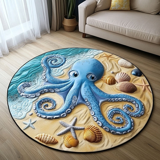 Aqua Charm Quilted Round Mat NCU0NT7045