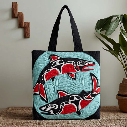 Aqua Flow Quilted Tote Bag NCU0XD349