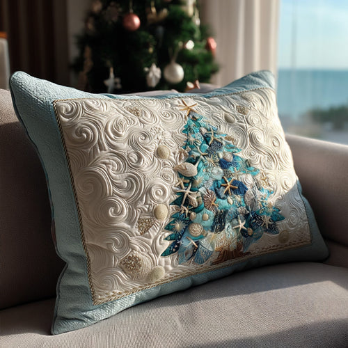 Aqua Holiday Glow Quilted Bedding Pillow Case NCU0PT9754