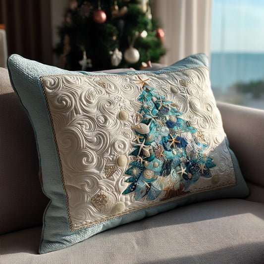 Aqua Holiday Glow Quilted Bedding Pillow Case NCU0PT9754