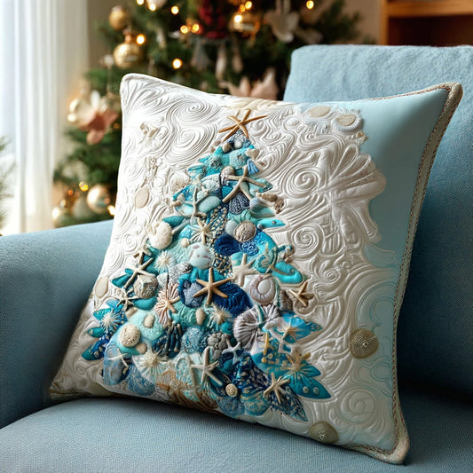 Aqua Holiday Glow Quilted Pillow Case NCU0PT9754