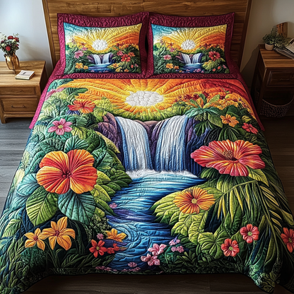Aqua Paradise 3-Piece Quilted Bedding Set NCU0VL2446