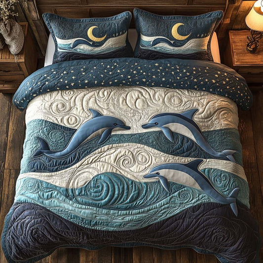 Aqua Spirit 3-Piece Quilted Bedding Set NCU0XD443