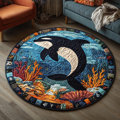 Aqua Tide Wonder Quilted Round Mat NCU0DK1139