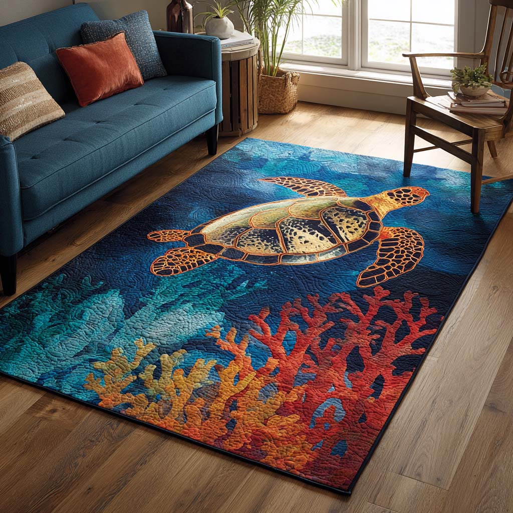 5 Below Turtle Rug Aqua Turtle Area Rug NCU0NT10051 – Vantique