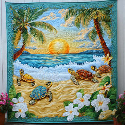 Aqua Turtle Trail Quilted Blanket NCU0NT7199