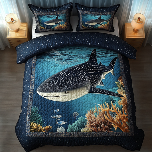 Aqua Voyager 3-Piece Quilted Bedding Set NCU0DV5685