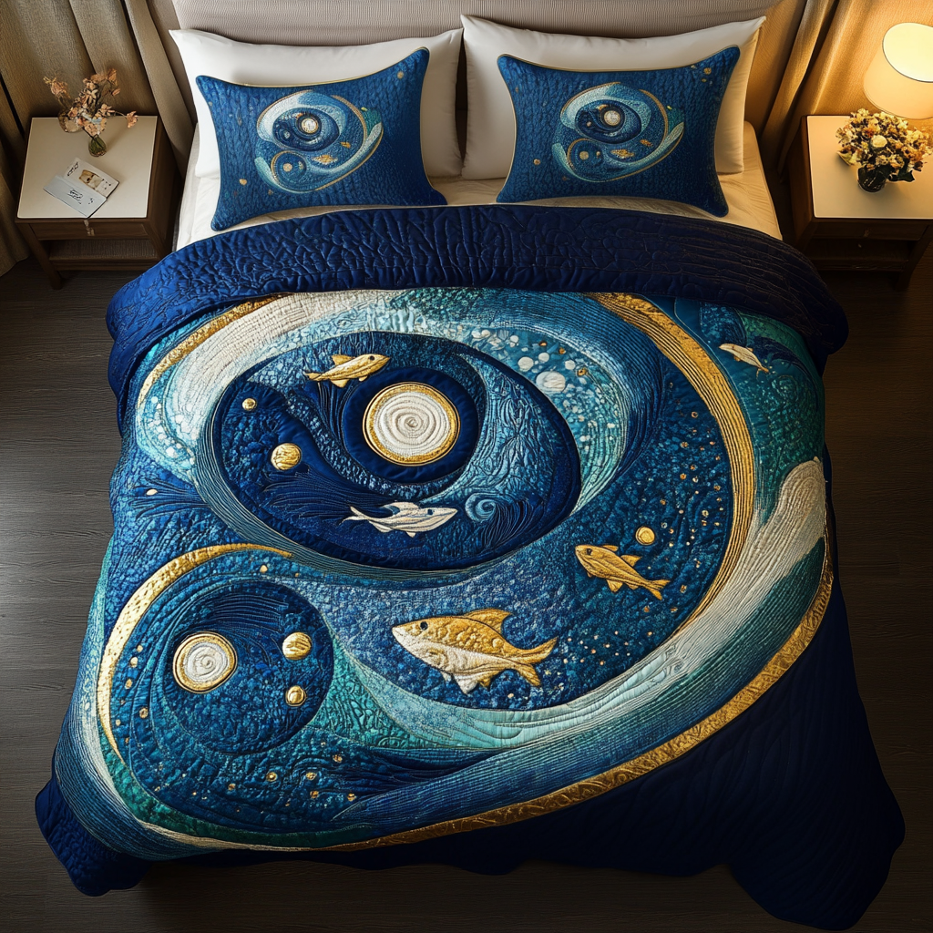 Aqua Ballet Quilted Blanket NCU0DK211