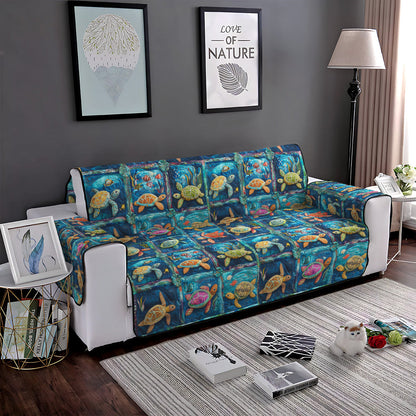 Aquatic Ambiance Quilted Sofa Cover NCU0PT1072