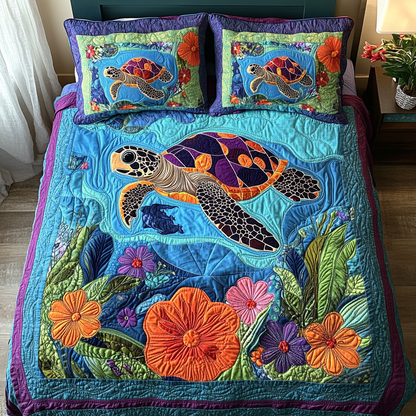 Aquatic Harmony 3-Piece Quilted Bedding Set NCU0DV1921