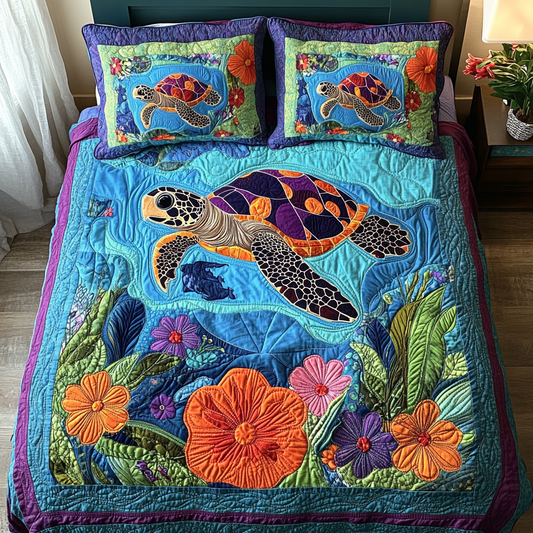 Aquatic Harmony Quilted Bedding Set NCU0DV1921