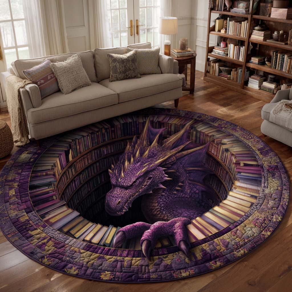 Archive Dragon Sentry Quilted Round Mat NCU0HH1857